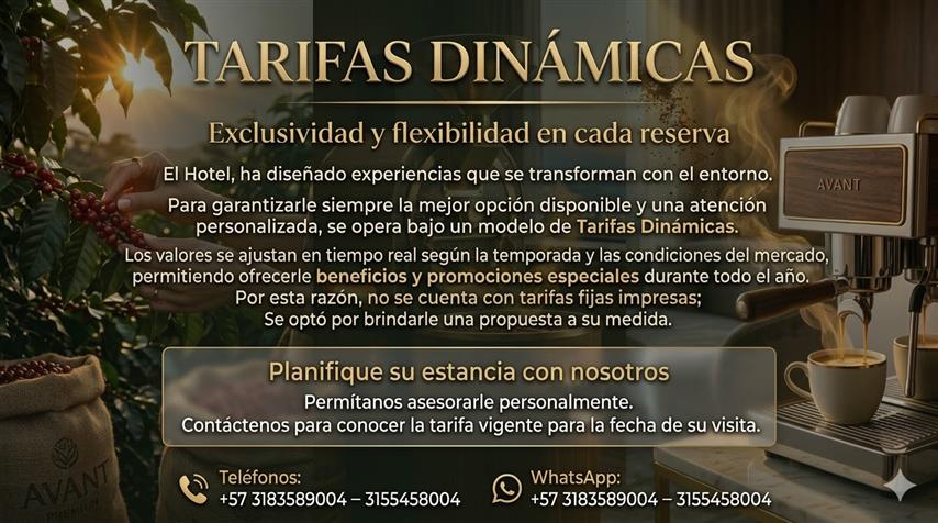 Tarifas Dinámicas - Turismo en el Eje Cafetero, Alquiler de Fincas en el Quindio