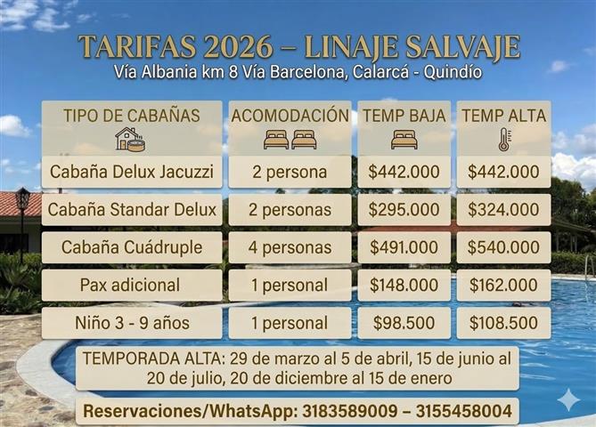 linaje-salvaje-tarifas-2026 - Turismo en el Eje Cafetero, Alquiler de Fincas en el Quindio